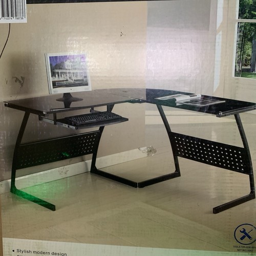 Corner computer desk glass - corner,